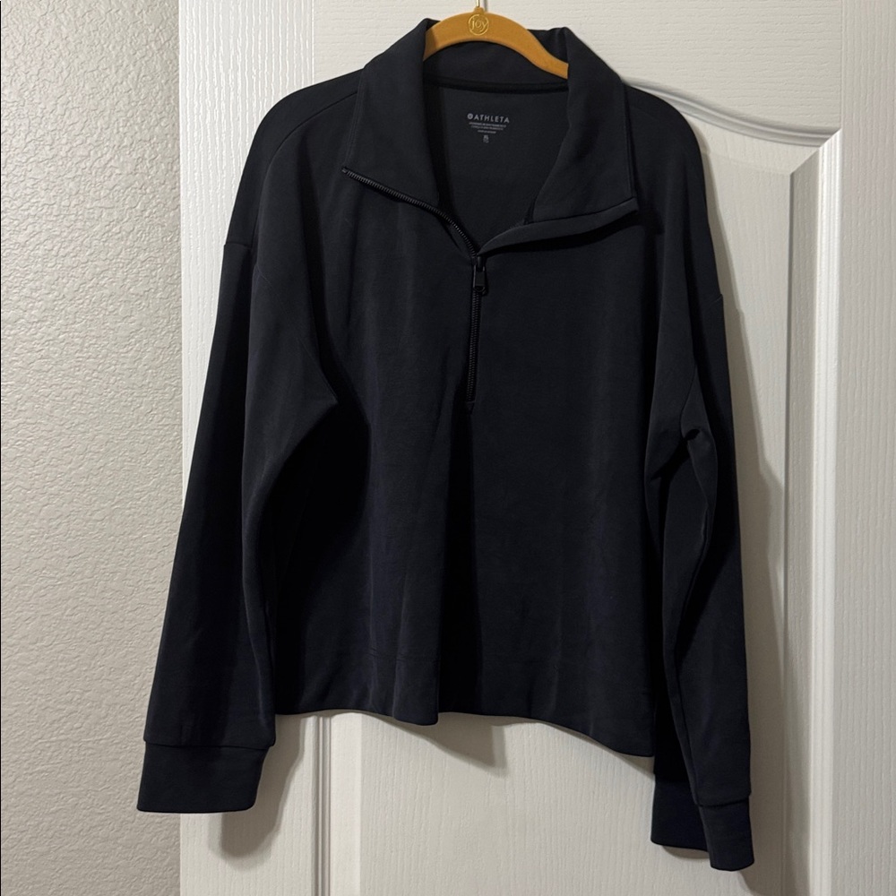 Athleta Women’s XL Charcoal Black Seasoft Zip Pullover Sweatshirt